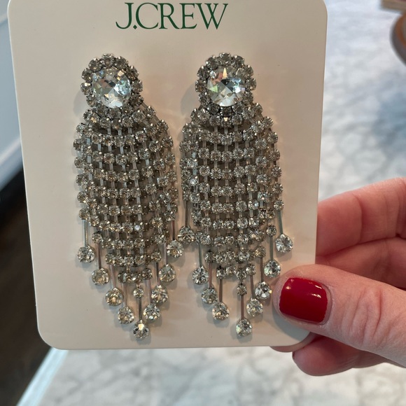 J Crew NWT Rhinestone Earrings - Picture 2 of 3